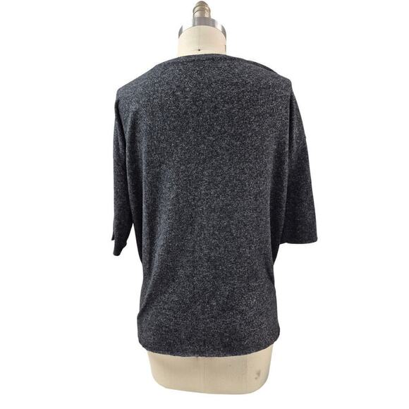 Zara Trafaluc Soft Turkish Poly Blend Flannel Tee Heathered Black Gray Sz S - Picture 4 of 6